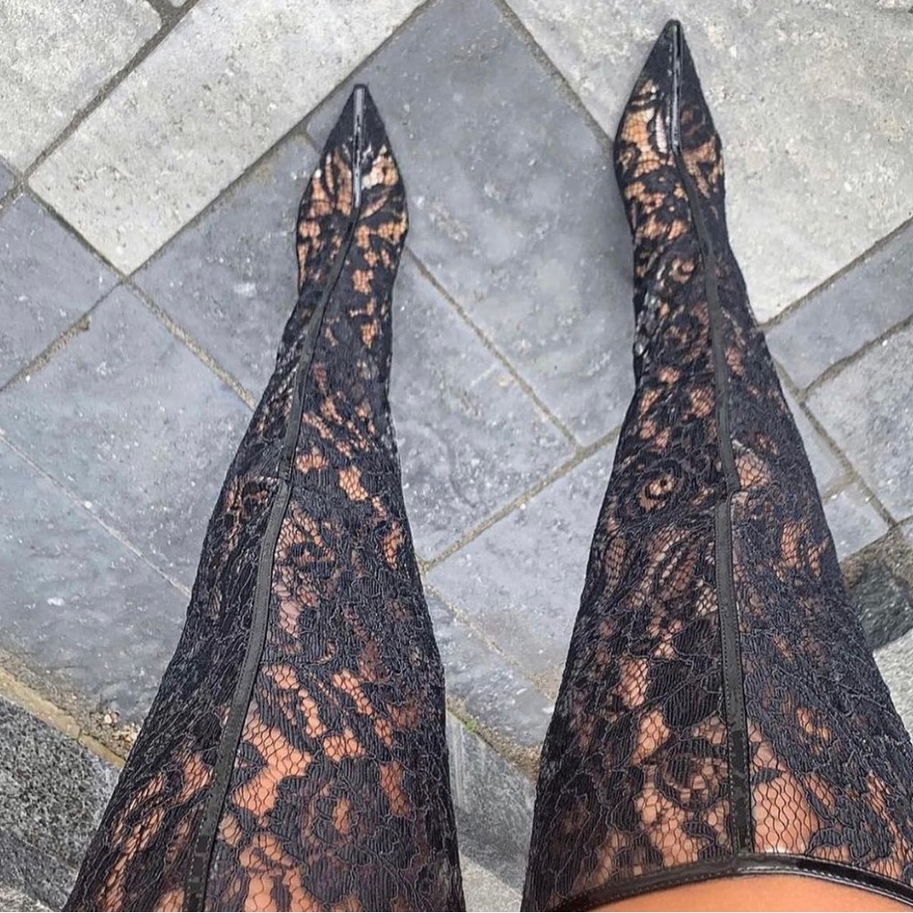 I AM JENNIFER LEE Lace Over The Knee Boot